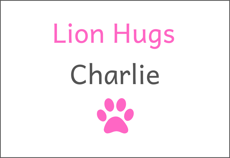 Example of personalisation showing a two-tone message, name and icon