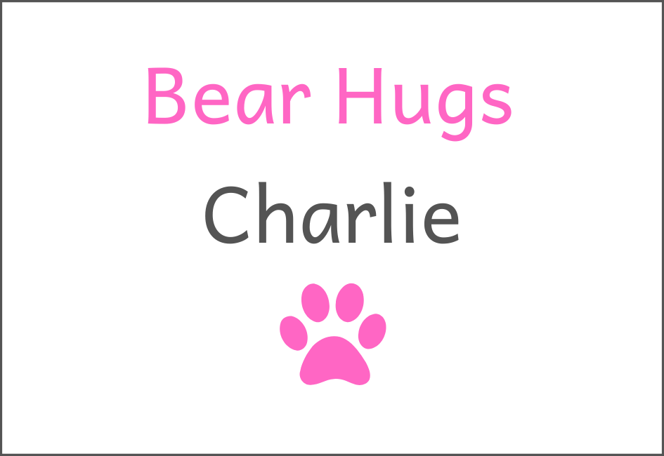 Example of personalisation showing a two-tone message, name and icon