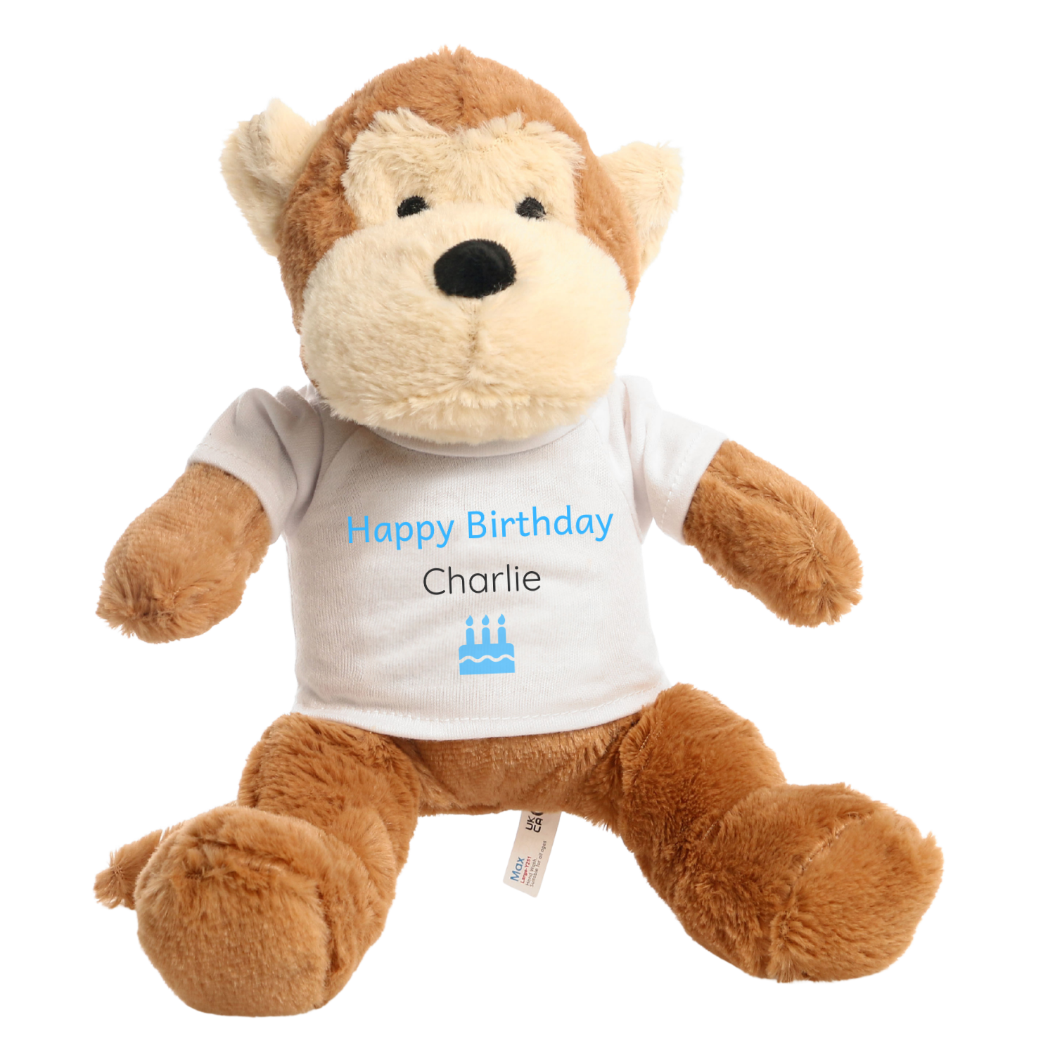 Celebration design on monkey soft toy