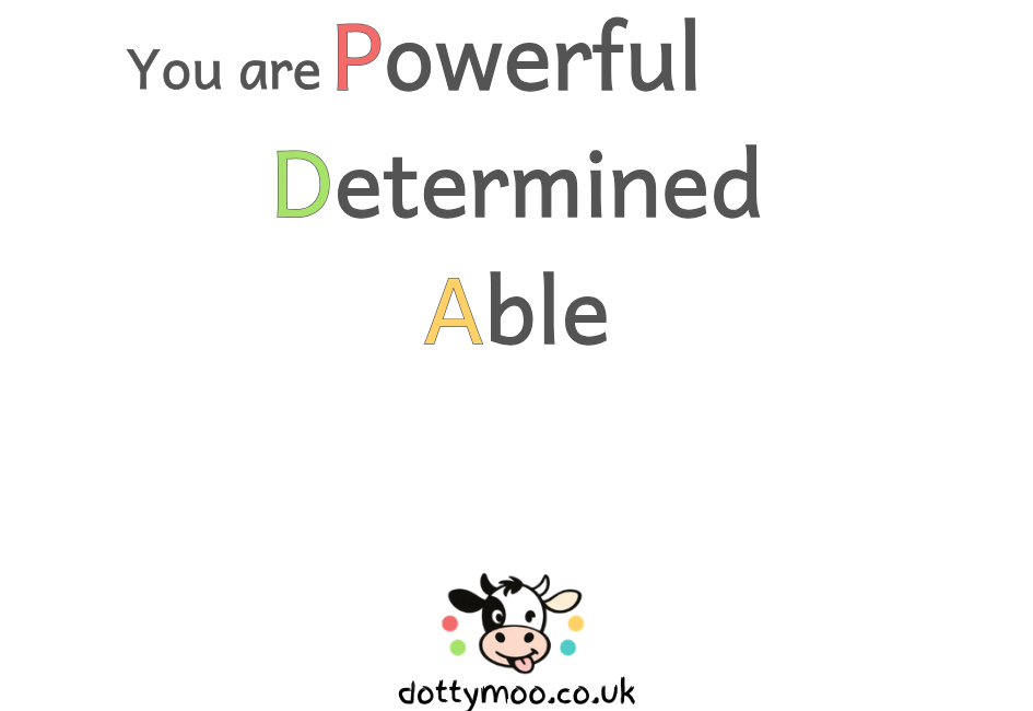 Design E1 You are Powerful Determined Able