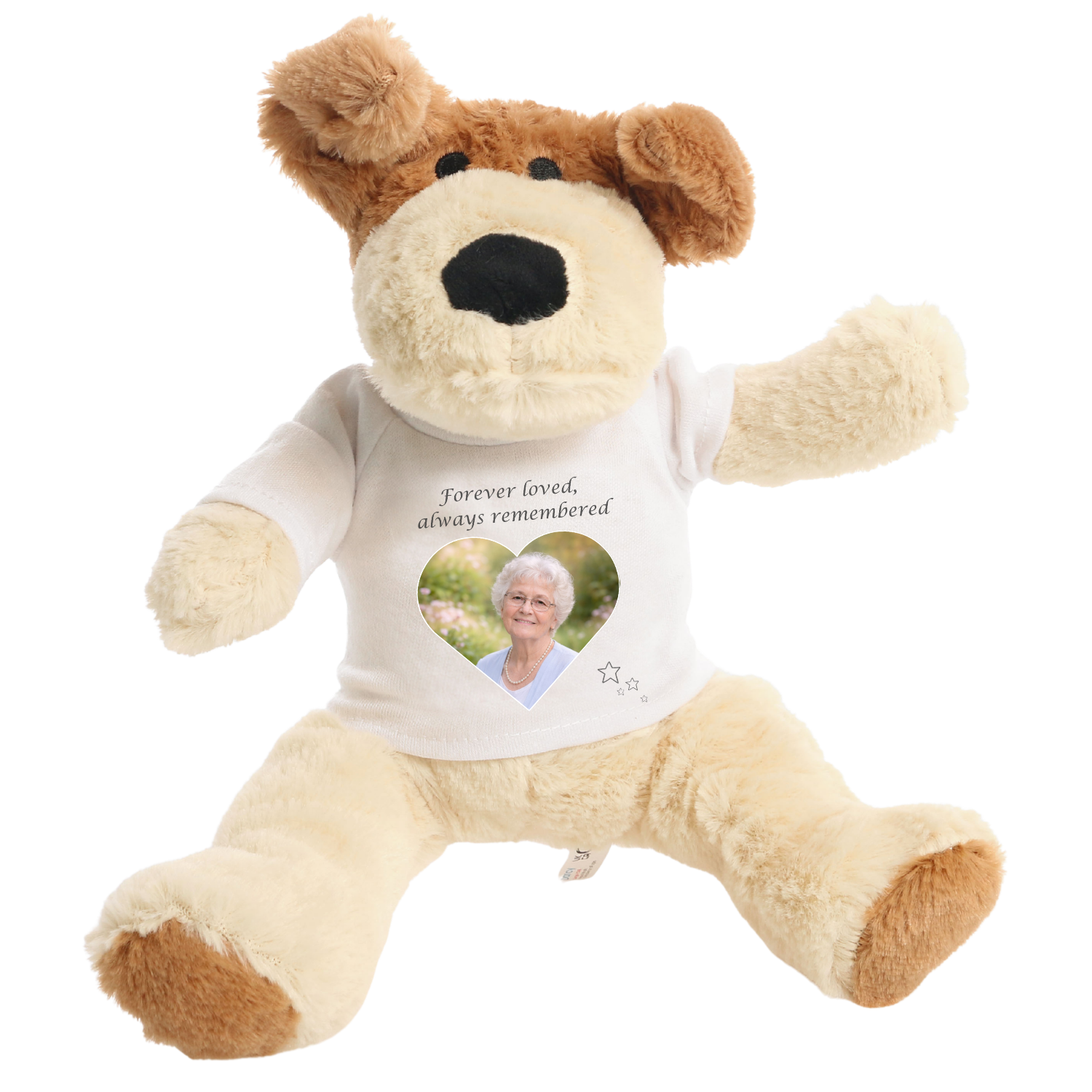 Memorial design on dog soft toy