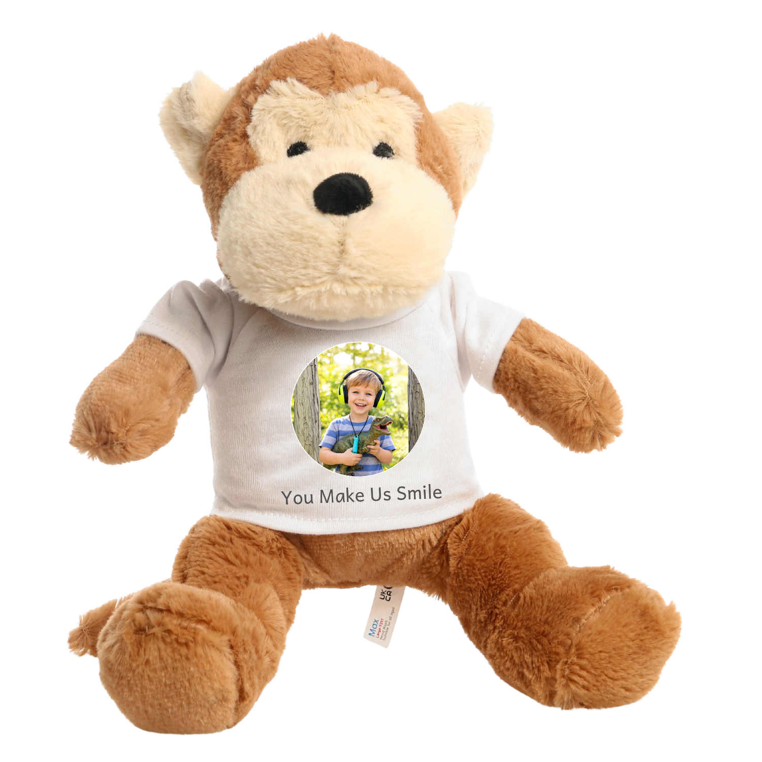 Photo design on monkey soft toy